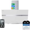 KKT KOLBE Cappa aspirante 80 cm | Cappa Cucina Inclinata | acciaio inossidabile | vetro bianco | WiFi | auto spegnimento | Illuminazione LED RGBW | Operazione di tocco | HERMES8005WM