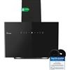 KKT KOLBE TRIO6025S - Cappa aspirante da 60 cm, 782 cbm/h, cappe da parete senza testa, colore nero, vetro, controllo gestuale, funzionamento SensorTouch, illuminazione a LED