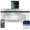KKT KOLBE A+++ Cappa aspirante 90 cm 782 cbm/h di convezione dell'aria di scarico senza testa | Specchio in vetro nero | Backup automatico | Smart WiFi App Wi-Fi | SensorTouch | Illuminazione LED RGBW