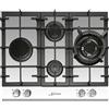 Kaiser Piano cottura a gas KCG 6394 W Turbo Romb + tubo, fornello da incasso, vetro bianco, gas su vetro, 3,8 KW WOK, gas naturale Fl.Gas