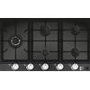 Kaiser Olan Kaiser KCG 9387 Turbo, Piastra di cottura a gas 90 cm, Vetro Nero, 5 Zone, Autonomo, Incasso, Bruciatori Superiori, 3,8 kW, Bruciatore WOK - Gas Naturale/Propano