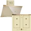 Kaiser KCT 6745 FI ElfAD +AT 6445 ElfAD ECO - Piano cottura a induzione 60 cm, cappa aspirante 60 cm, vetro avorio, bacchette metalliche