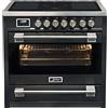 Kaiser HC 93691 IS - Piano cottura a induzione, 90 cm, colore: nero, 5 zone a induzione con Power Boost, forno multifunzione 115L, spiedino, pulizia catalitica