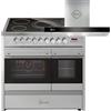 GURARI Fornello elettrico GCH E 912 DF X+GCH F 462 IS 9 Prime, fornello elettrico 90 cm con 1 estrattore telescopico, doppio forno + cappa aspirante 90 cm