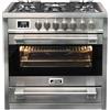 Kaiser HGE 93505 R - Fornello a gas 90 cm/forno elettrico/fornello/fornello/115 l/piano cottura a gas/4,5 Kw WOK/8 funzioni/autopulente/gas naturale e propano, qualità di lusso possibile