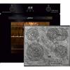 Kaiser Set di stufa EH 6367+KCT 6715 F epoca, forno elettrico, Autark, 79L, spiedo girevole, forno da incasso, 10 funzioni+piano cottura in vetroceramica con motivo, fornello da incasso