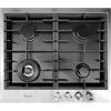 Gurari TX604VTGL Piano Cottura a Gas 60 cm con Bruciatore Wok SABAF | Fornelli a Gas da Incasso 4 Fuochi | Acciaio Inox Nero, Griglie in Ghisa, Accensione Elettronica