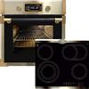 Kaiser Forno a pirolisi «EH 6427 AD+KCT 6385 Em», forno a incasso a pirolisi, 73 l, vetro nero, 60 cm, esclusivo autarkers High Light, piano cottura in vetroceramica, 60 cm, montaggio