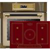 Kaiser Set di fornelli EH 6726 ElfAD + KCT 7797 FI RotEm, forno da incasso retrò,elettrico, 11 funzioni di funzionamento + piano cottura a induzione da 77 cm, vetro rosso