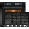 Kaiser Fornello a gas EH 6306 RS+KCG 9387, Forno da incasso, 79L 15 Fct.+piano cottura a gas,90cm