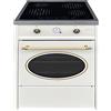 GURARI GCH E 612 Cr r, Fornello a vetro Ceramica 60 cm/Retro Range Coocker / 60 L/Avorio/ 8 funzioni/Aria calda/Grill/ 4 zone di cottura/ 4x Booster