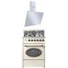 GURARI GCH G 614 CR + cappa aspirante GCH 286 WH 6 Prime, piano cottura 60 cm, gas naturale Fl.Gas 4 Kw WOK