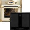 Kaiser Forno a pirolisi EH 6427 ElfAD+KCT 67 FIN La Perle, forno da incasso retrò 73L avorio, 60 cm+piano cottura a induzione 60 cm da incasso Autark Power Booster, display funzionale