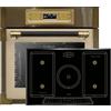 Kaiser Set di fornelli EH 6726 ElfAD + KCT 7797 FI Em, forno da incasso retrò, 80 l, set da forno elettrico, 11 funzioni + piano cottura induzione, 77 cm, vetro nero