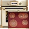 Kaiser Forno a pirolisi EH 6427 ElfAD+KCT 6185 IRotEm, forno da incasso a pirolisi, 73 l, vetro color elfebe, 60 cm, piano cottura in vetroceramica, retro in vetroceramica, piastre in metallo bronzo,
