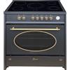 GURARI Stufa a gas 912 Bl Retro, retrò a gas elettrico 90 cm/Nostalgie Range Coocker / 121L / 8 funzioni/aria calda / 5 bruciatori di alta qualità/gas naturale/gas propano