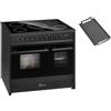 GURARI Fornello elettrico GCH E 912 DF BL + piastra in vetro ceramica 90 cm nero Range Cooker elettrico doppio forno