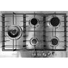 GURARI Piano cottura a gas GCH FG 755 + adattatore wok + adattatore caffè, piano cottura da incasso in acciaio inox 75 cm, acciaio inox, 4,0 KW WOK, 5 bruciatori a gas, gas naturale, FL.Gas