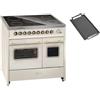 GURARI GCH E 912 DF Cr r r + piastra in vetro ceramica 90 cm crema Range Cooker elettrico doppio forno