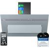 KKT KOLBE A+++ cappa aspirante 90 cm 782 cbm/h convezione aria di scarico senza testa | vetro grigio opaco | ricarica automatica | Smart WiFi App Wi-Fi | SensorTouch | Illuminazione LED RGBW |