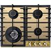 Kaiser Empire KCG 6335 4 Zone - Piano Cottura a Gas, 4 Fiamme, 60 cm, da Incasso, Gas Naturale/Gas Propano, Valvole di Sicurezza, Spegnimento Automatico, autosufficiente,piano cottura a gas, 3,8kW WOK