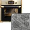 Kaiser Forno a pirolisi «EH 6427 AD+KCT 6715 F Era», retrò pirolisi forno da incasso 73L vetro nero 60 cm+piano cottura elettrico, piano cottura in vetroceramica nero, piano cottura a incasso