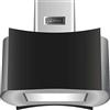 Kaiser AI 7418 - Cappa aspirante ecologica, 70 cm, a isola, in acciaio INOX e vetro nero, 1250 m3/h, coperchio a soffitto, telecomando, display, cappa aspirante