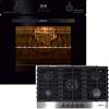 Kaiser EH 6367 + KCG 9386, forno elettrico, 79L, forno da incasso, 10 funzioni, funzione pizza+piano cottura a gas, fornello da incasso, vetro nero, 3,8 KW WOK, gas naturale/propano