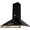 Kaiser Cappa aspirante Empire, 90 cm, cappa da parete, colore nero, 910 m³/h, classe A, LED, 3 livelli, 69 dB, nero/bronzo