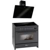 GURARI Fornello a induzione E 913 BL+GCH S 155 BL 90 Prime, gamma Cooker 90 cm/zone flessibili/5 zone, 121L + cappa aspirante 90 cm