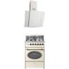 GURARI GCH G 614 CR + cappa aspirante GCH S 171 WH 60 Prime, piano cottura 60 cm, gas naturale Fl.Gas 4 Kw WOK