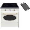 GURARI fornello a vetro ceramika a libera installazione GCH E 612 Cr r + Piastra grill in ghisa, Range Coocker, 8 funzioni, grill, 4 zone di cottura, 4x booster