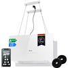 KKT KOLBE A+++ CUBE60FW - Cappa aspirante 60 cm, 764 cbm/h, 9 livelli | Smart WiFi App WiFi | Cappa a isola sospesa | Montaggio a soffitto | Bianco | Vetro | Illuminazione a LED | Ricarica automatica