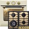 Kaiser Olan Kaiser set di cottura Autarkic forno da incasso EH 6432 ElfBE Eco+KCG 6335 ElfEm, Retro, Elettrico, Girarrosto, 10 funzioni + Piano cottura a gas da incasso retrò, 60 cm, vetro ceramica avorio
