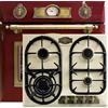 Kaiser Set EH 6355 RotEm + KG 6325 ElfEm Turbo, set da forno elettrico, autark, 79L, forno da incasso, 8 funzioni + piano cottura a gas retrò 60 cm, smaltato nero, propano/naturale