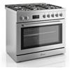 Gurari GCH E 818 X - Fornello elettrico a gas in acciaio inox, 90 cm, 126 l, gas naturale, 4 Kw WOK, autopulente