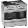 GURARI Fornello elettrico GCH E 912 DF X in vetroceramica 90 cm in acciaio inox Range Cooker elettrico doppio forno