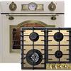 Kaiser Set da cucina a gas Kaiser Empire avorio/forno a gas da incasso EG 6345 ElfEm+KCG 6335 ElfEm Turbo, forno elettrico, 79 l, forno da incasso+piano cottura a gas in vetroceramica 60 cm