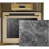 Kaiser Set di fornelli EH 6726 ElfAD + KCT 6705 FI Ära, forno da incasso retrò, 80 l, set forno elettrico, 11 funzioni di funzionamento + piano cottura a induzione 60 cm, motivo dipinto a cavità