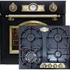 Kaiser EG 6345 Em+KG 6325 Em, Forno a gas da incasso 67L +Retro Fornello a gas da incasso, 60 cm