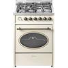 GURARI GCH G 614 CR fornello a gas, cucina a libera installazione 60 cm gas naturale grill a gas, cassetto con push-pull, controllo del gas, smalto facile da pulire, spiedo rotante.gas naturale