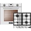 Kaiser EG 6374 W + KG 6357 - Forno a gas da incasso 60 cm in bianco/forno/piano cottura a gas 60 cm/Autark / Girarrosto / Grill/ Aria Calda/Autopulentica/Gas Propano