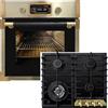 Kaiser Forno a pirolisi EH 6427 AD+KCG 6335 Em, in vetro nero da incasso a pirolisi, da 73 l, 60 cm+60 cm, vetro nero, da incasso retrò, da 3,8 kW