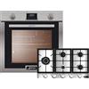 Kaiser Set di fornelli a gas EG 6372 + KG 9357, forno a gas da incasso autosufficiente, 79L, ricircolo d'aria, calore inferiore, grill, spiedino, autopulente, piano cottura a gas da incasso 90 cm, in