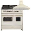 GURARI Fornello elettrico GCH E 912 DF Cr r+GCH C 046 BG 9, fornello elettrico 90 cm con 1 estrattore telescopico, doppio forno+cappa aspirante 90 cm