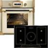 Kaiser Forno a pirolisi «EH 6427 ElfAD+KCT 7797 Em», forno a incasso a pirolisi, 73 l, vetro color elfebe, 60 cm, piano cottura a induzione 77 cm, zona libera, PowerBoost 4,3 KW