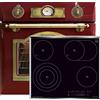Kaiser Empire EH 6355 RotEm + KCT 6715 F Forno elettrico da incasso in stile retrò, 67 litri, 8 funzioni, girarrosto+ Piano cottura in vetroceramica nero, 4 zone di cottura, Power-Slide