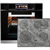Kaiser Fornello EH 6344 Forno da incasso in vetro nero 79L + KCT 6715 F Ära Piano cottura elettrico 60 cm
