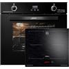 Kaiser Set di fornelli EH 6367 + KCT 6140 FI da incasso esclusivo forno da 60 cm in nero 79L + piano cottura a induzione 60 cm zona libera con 2 zone a induzione FLEX TFT Display
