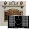 Kaiser Set forno da cucina EH 6355 ElfEm + KCT 777 FI, Autark, Retro, 8 funzioni + piano cottura a induzione da incasso 77 cm, Autark, Power Booster, vetro nero con sfaccettature
